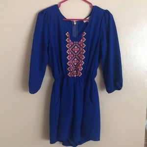 Royal Blue embellished romper EUC